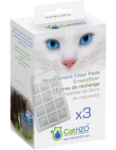 CATH2O FILTRO PARA FUENTE AGUA PEROS Y GATOS - 3 UNIDADES