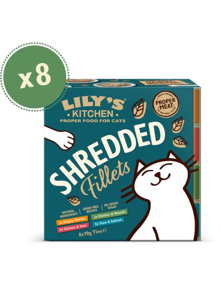 LILY`S LILY´S SHREDDED FILLETS TINS MULTIPACK PARA GATOS (8 UNIDADES) - 8 X 70 GR 8 X 70 GR - 2