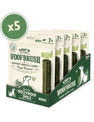 LILY`S LILY´S WOOFBRUSH DENTAL CHEW MEDIUM PARA PERROS DE 11 A 25 KG (5 X 7 UNIDADES)