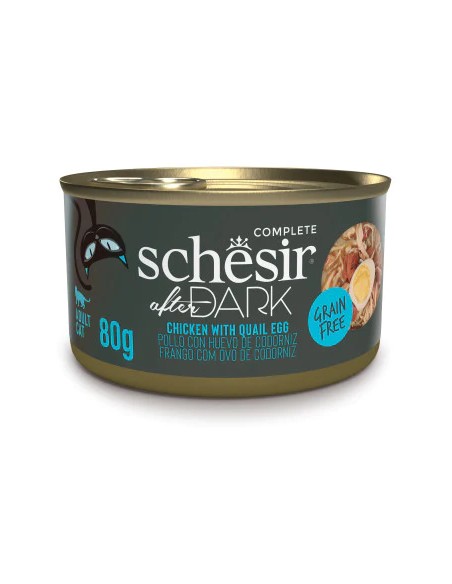 SCHESIR AFTER DARK FILETES POLLO CON HUEVO CODORNIZ EN CALDO PARA GATOS (12 UNIDADES) - 12 X 80 GR 12 X 80 GR - 2