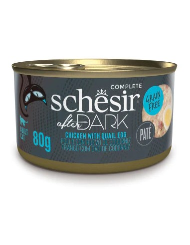 SCHESIR AFTER DARK POLLO Y HUEVO DE CODORNIZ EN PATÉ PARA GATOS (12 UNIDADES) - 12 X 80 GR 12 X 80 GR - 2